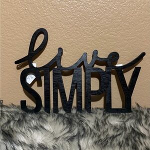 Live Simply Black Decorative Wall Sign